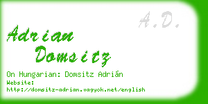 adrian domsitz business card